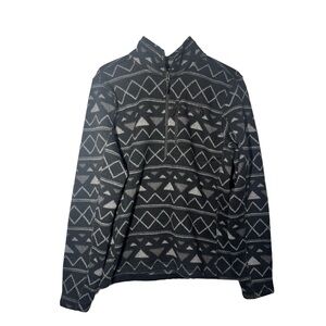 The North Face Men's Gordon Lyons 1/4 Zip Aztec Print Gray Black Fleece Small
